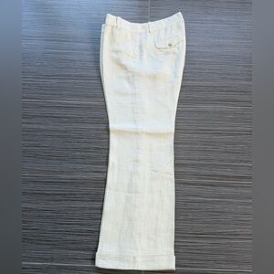 J. Crew Off-White 100% Linen Lined Trousers size 10